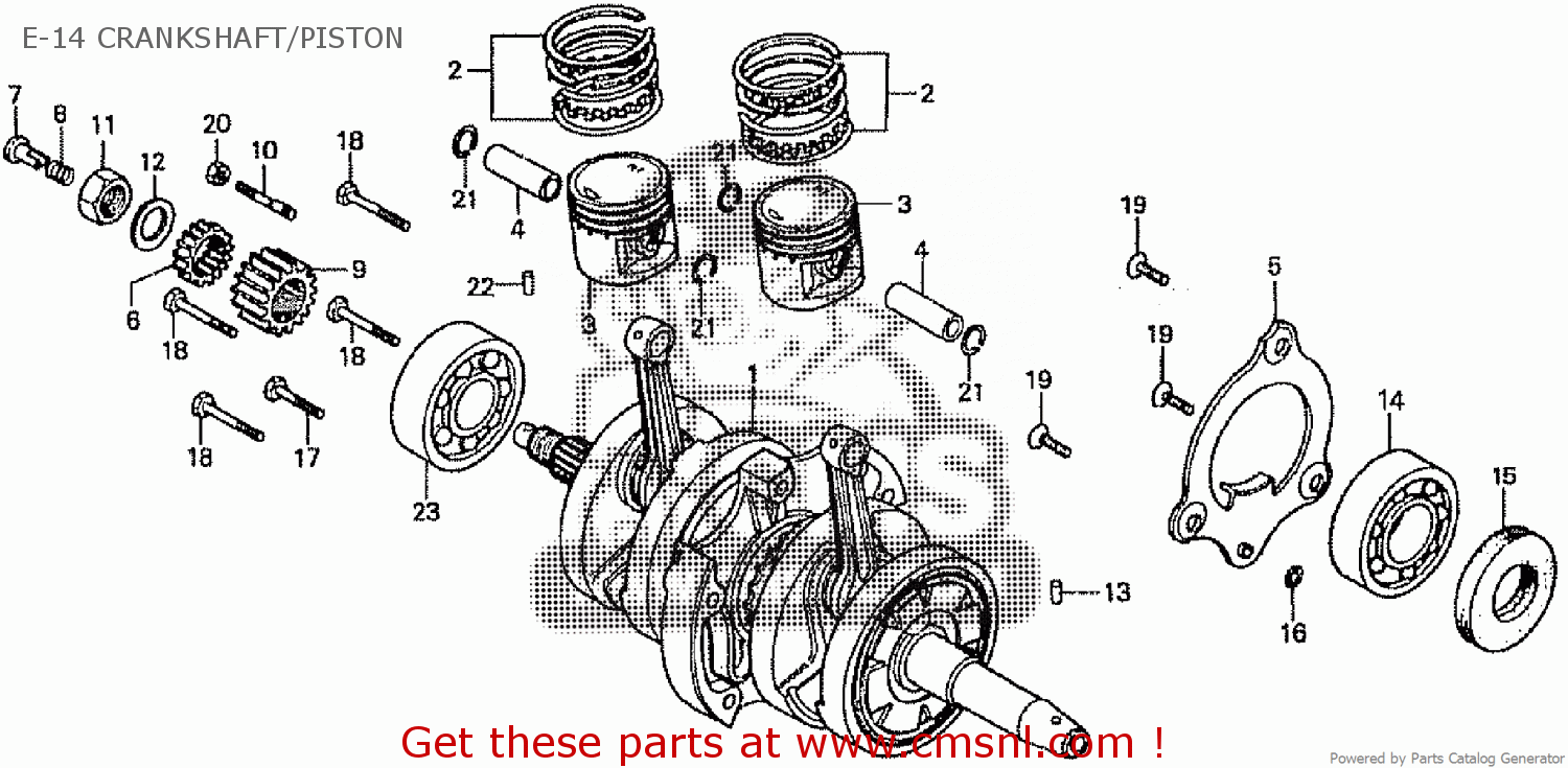 Honda CD200T 1980 (A) GENERAL EXPORT E-14 CRANKSHAFT/PISTON - buy E-14 ...