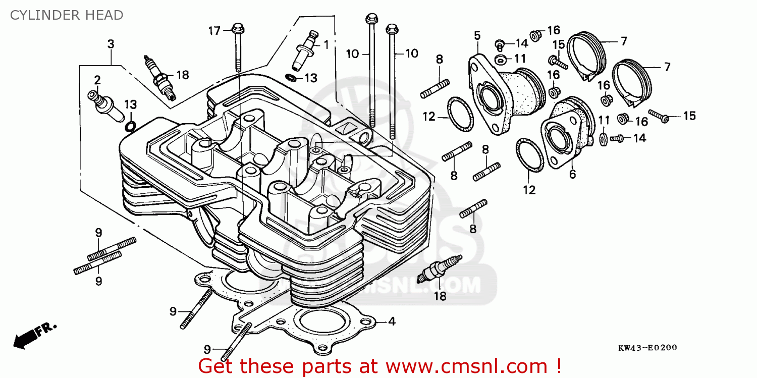 Honda CD250U 1988 (J) ENGLAND CYLINDER HEAD - buy CYLINDER HEAD spares ...