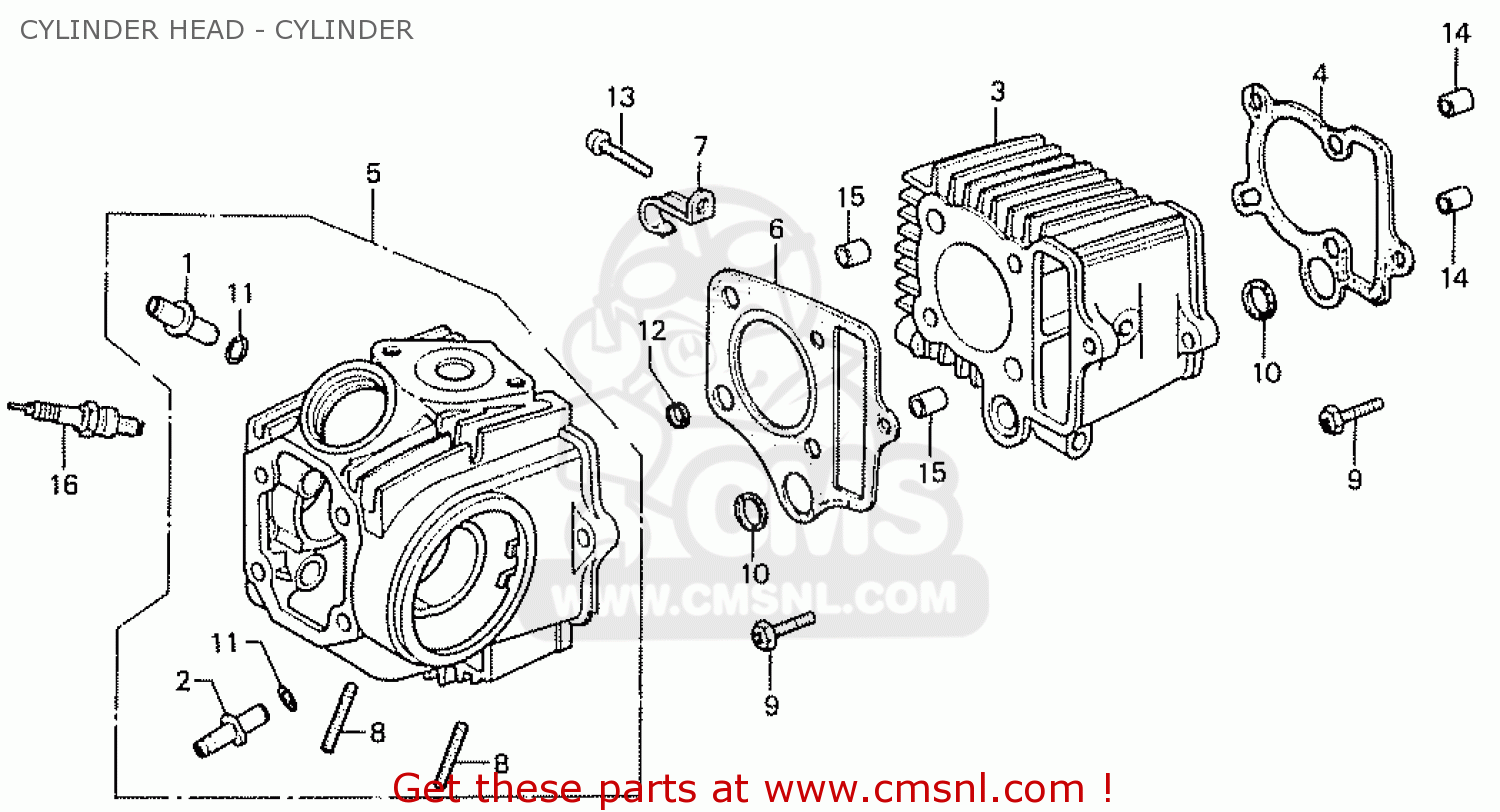 Honda CD50K1 NORWAY CYLINDER HEAD - CYLINDER - buy ... electric start wiring diagram 110cc motorcycle 