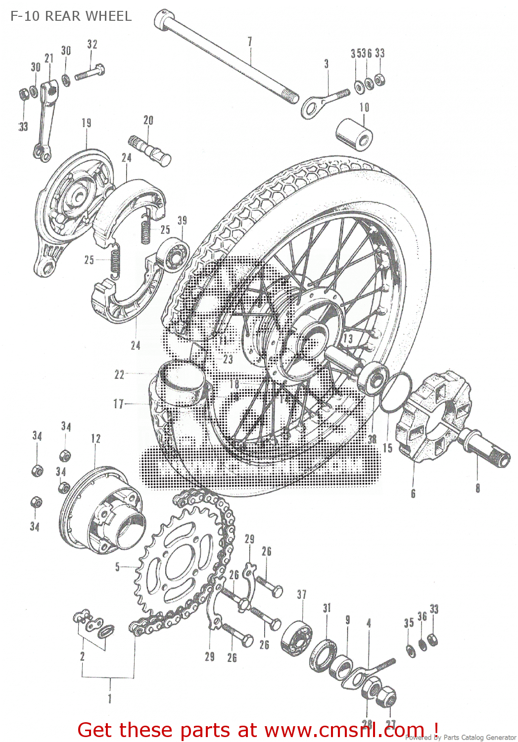 Honda CD70 F-10 REAR WHEEL - buy F-10 REAR WHEEL spares online