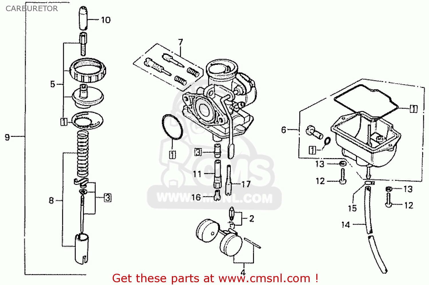 Honda CD70K1 GENERAL EXPORT TYPE 3 KMH CARBURETOR buy CARBURETOR