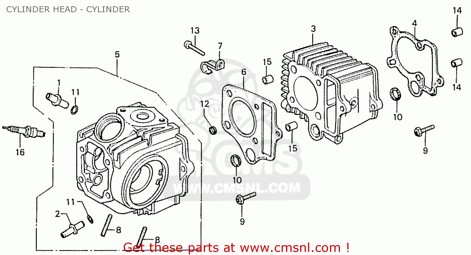 Honda CD70K1 GENERAL EXPORT TYPE 3 KMH CYLINDER HEAD ... basic wiring diagram 250 cc 