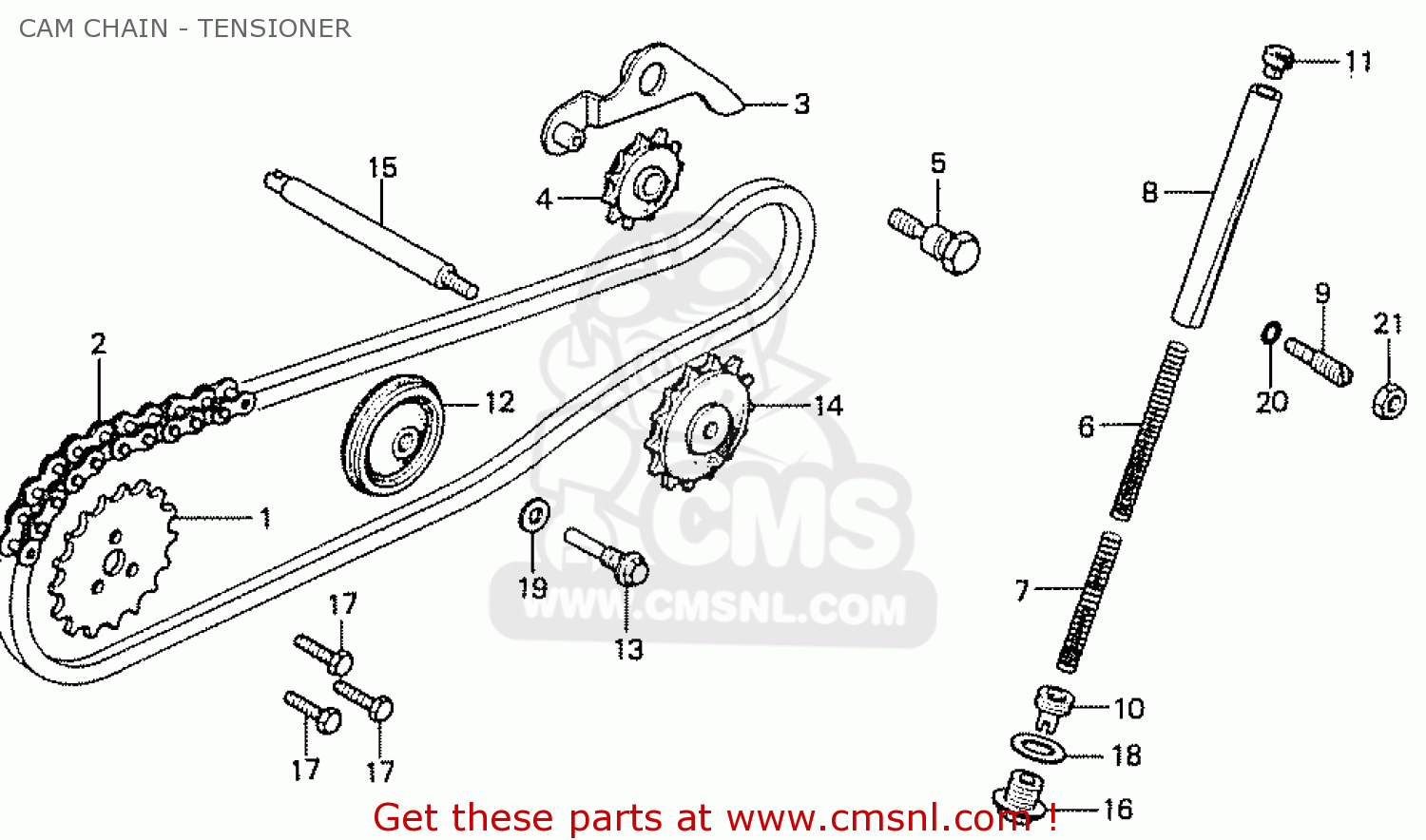 Honda CD70K1 GENERAL EXPORT TYPE 3 MPH CAM CHAIN TENSIONER buy CAM