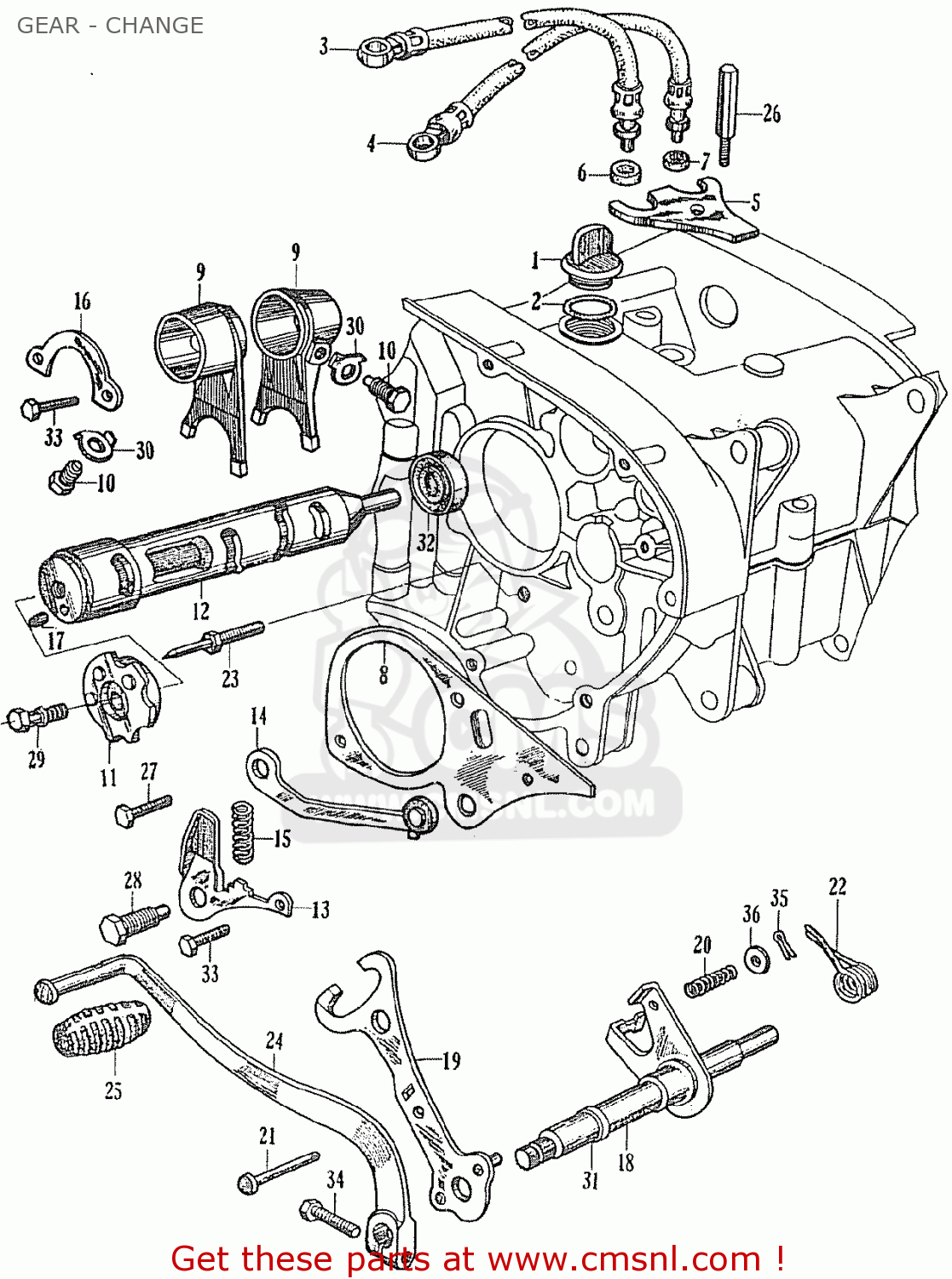 Honda CE71 DREAM SUPER SPORT GEAR - CHANGE - buy GEAR - CHANGE spares ...