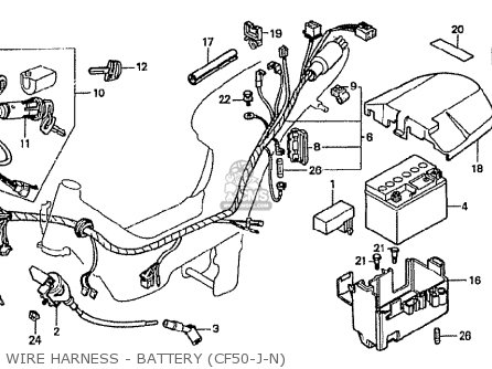 Honda CF50J JAPANESE HOME MARKET (CF50-340-350) parts lists and schematics