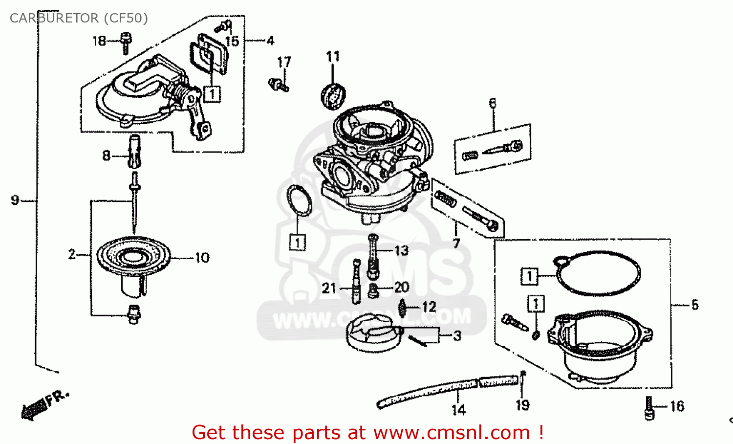 Honda CF50P JAPANESE HOME MARKET (CF50-370) CARBURETOR (CF50) - buy ...