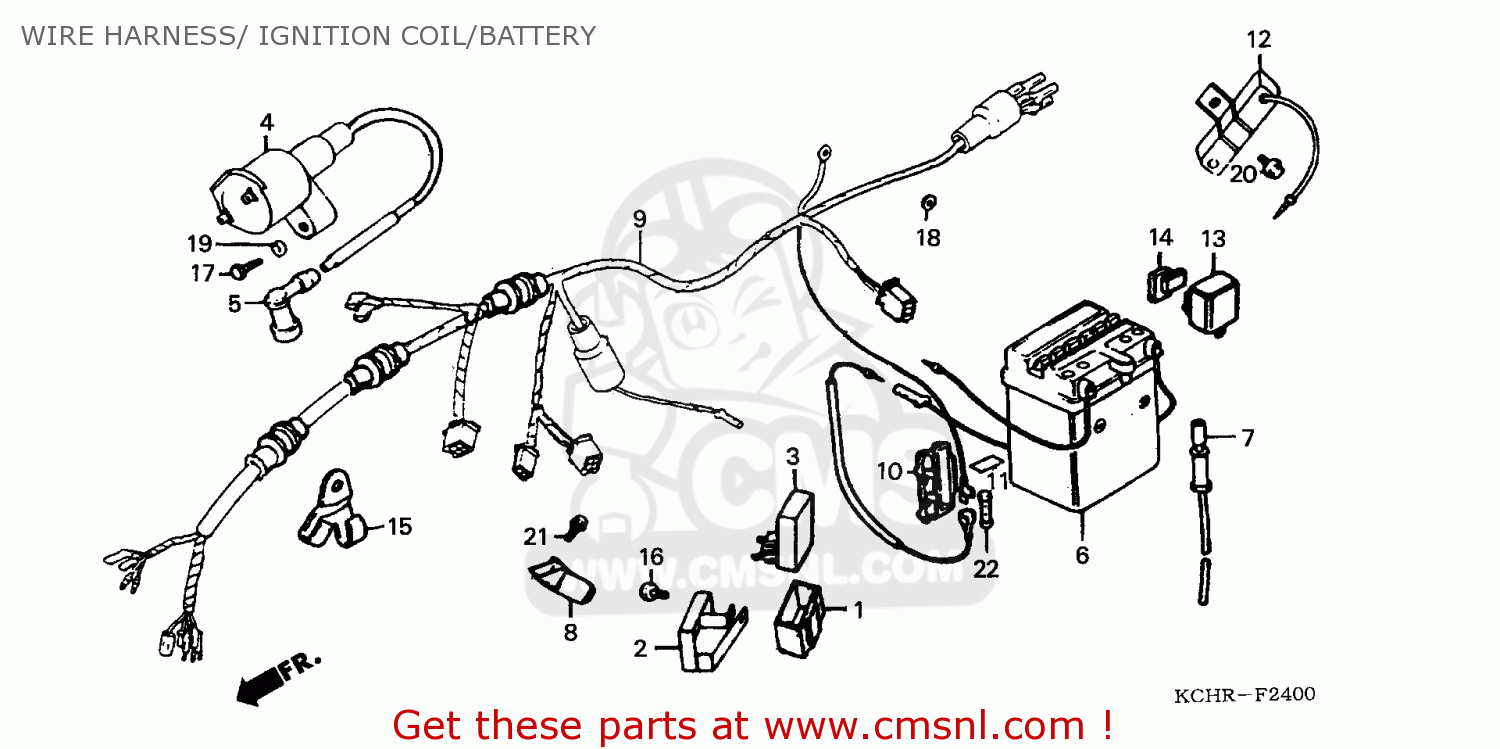 Honda CG125 1995 (S) ENGLAND WIRE HARNESS/ IGNITION COIL ... 1999 cbr 600 wiring schematic 