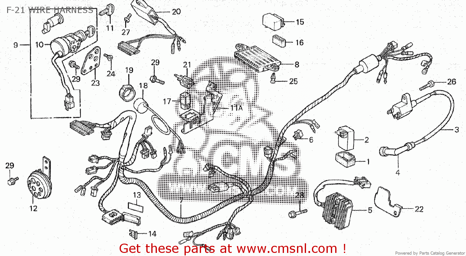 Honda Ch125 1983 (d) F-21 Wire Harness - Buy F-21 Wire Harness Spares 