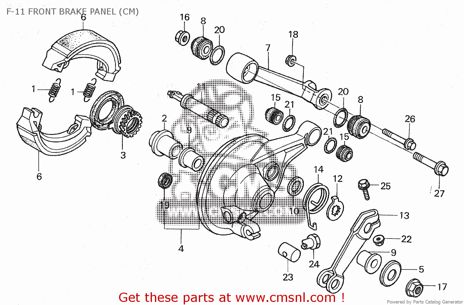 Honda Ch250 Spacy Elite 1986 G F 11 Front Brake Panel Cm Buy F 11 Front Brake Panel Cm Spares Online