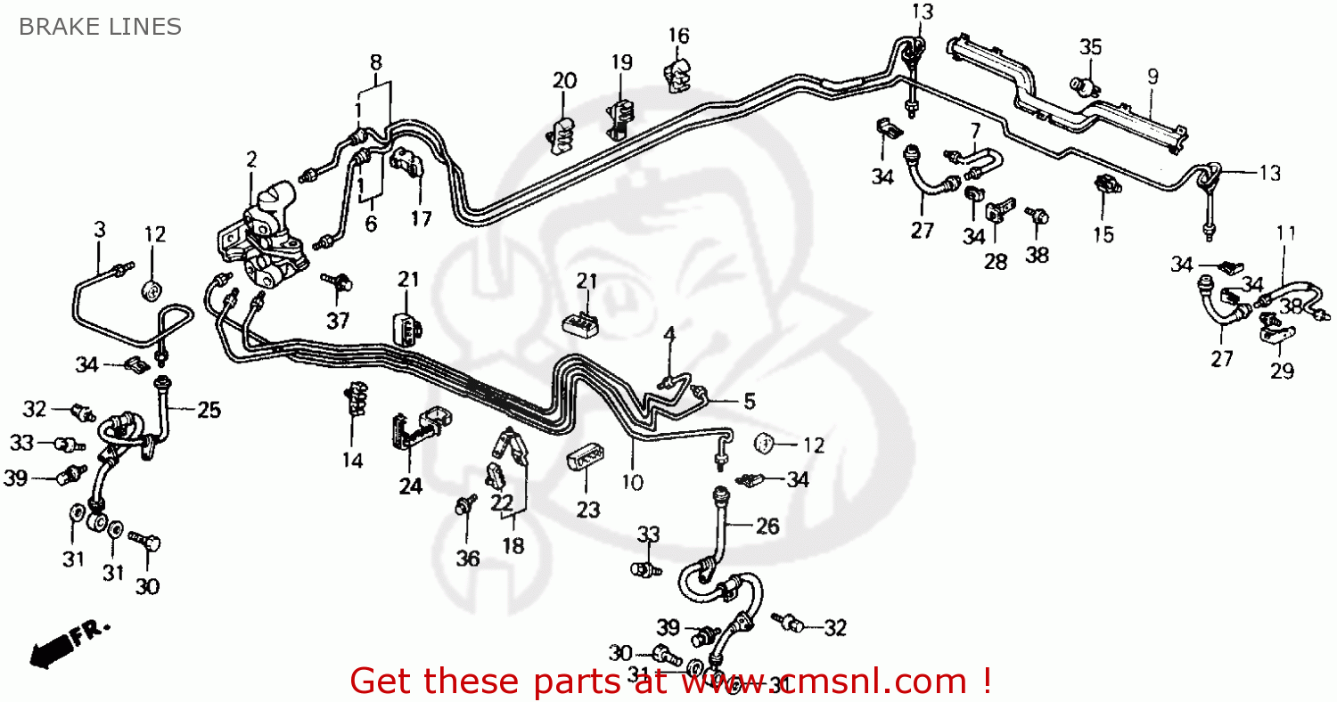 Honda Civic 1990 (l) 3dr Si (ka,kl) Brake Lines ... 02 ford 73 fuel line diagram 