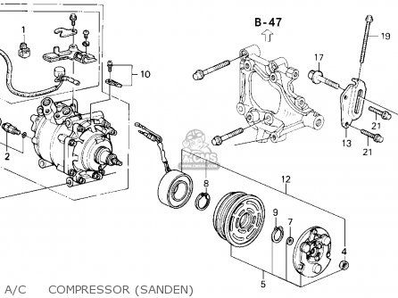 Honda CIVIC 1992 (N) 3DR DX (KA,KL) parts lists and schematics Honda CIVIC 1992 (N) 3DR DX (KA,KL) parts lists and schematics