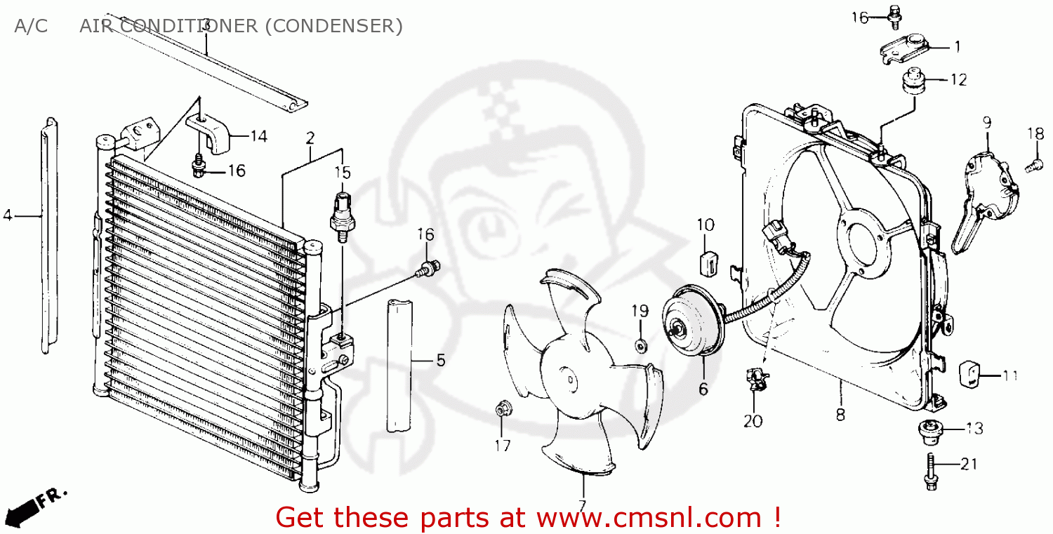 Honda CIVIC 1992 (N) 3DR SI (KA,KL) A/C AIR CONDITIONER (CONDENSER) buy A/C AIR CONDITIONER