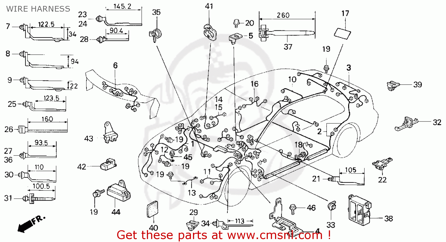 Honda CIVIC 1995 (S) 4DR LX (KA) WIRE HARNESS - buy WIRE HARNESS spares