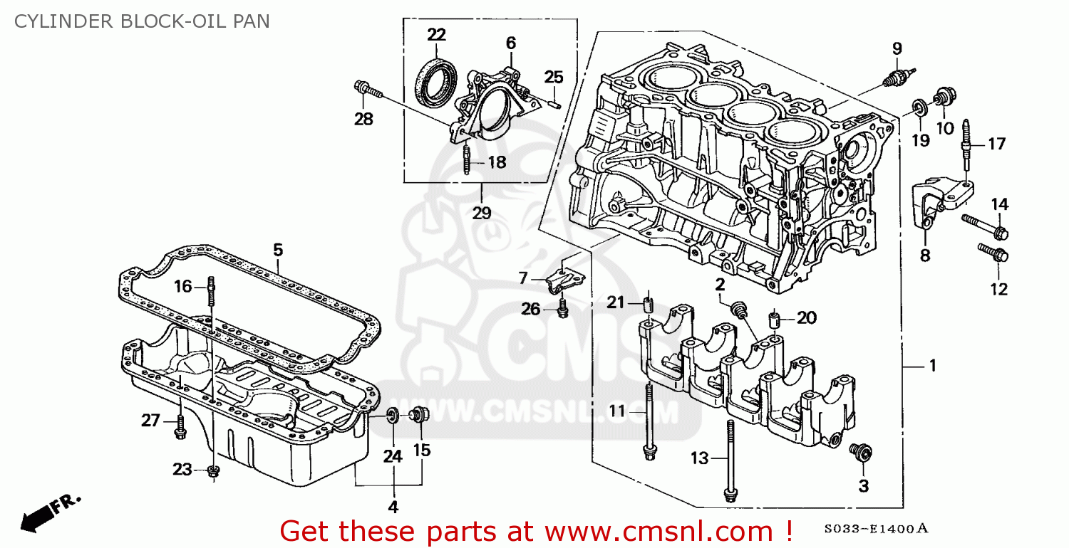Honda CIVIC 1997 (V) 3DR CX (KA,KL) CYLINDER BLOCK-OIL PAN - buy
