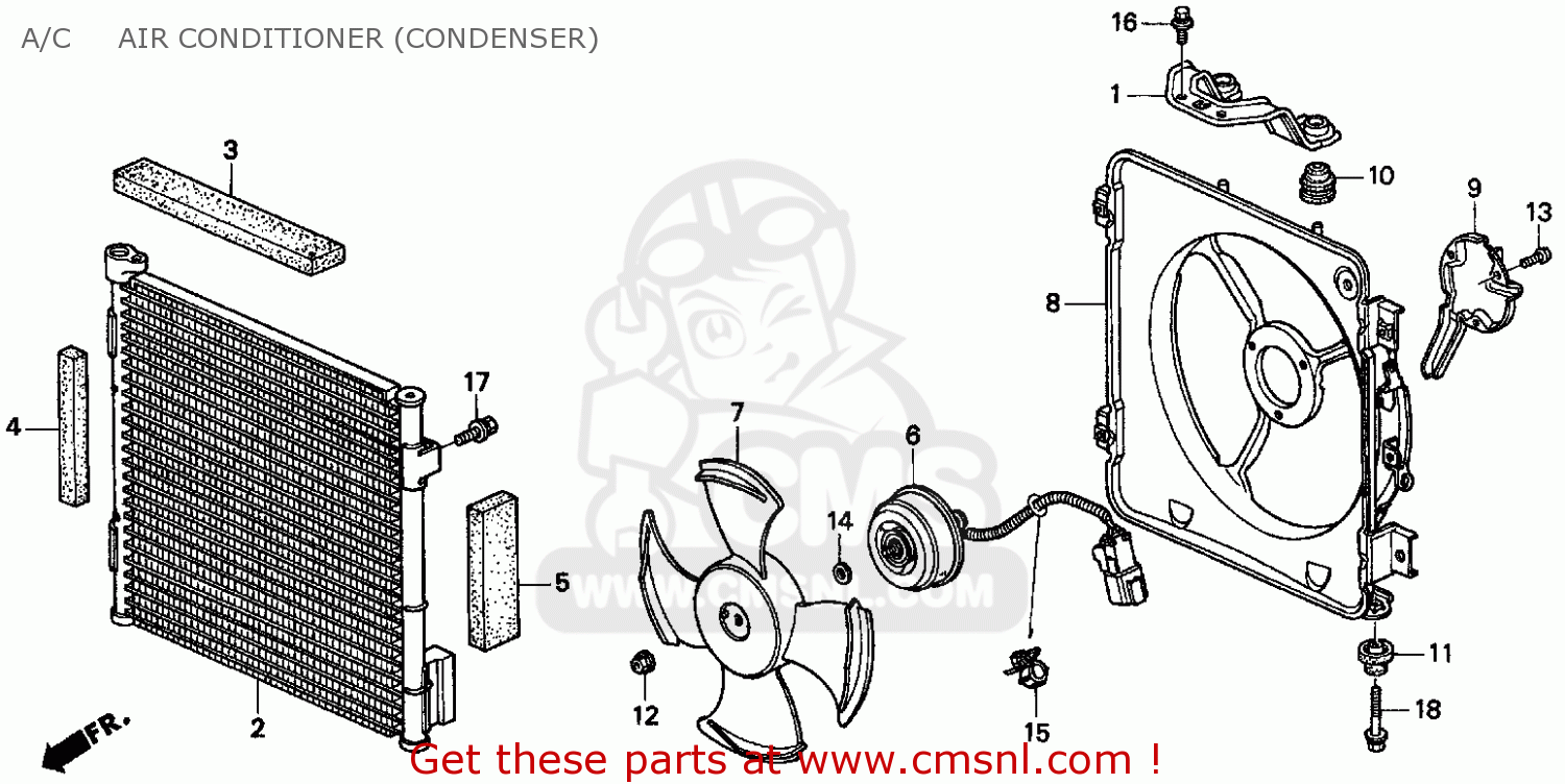 Honda CIVIC 2000 (Y) 2DR DX (KA) A/C AIR CONDITIONER (CONDENSER) buy