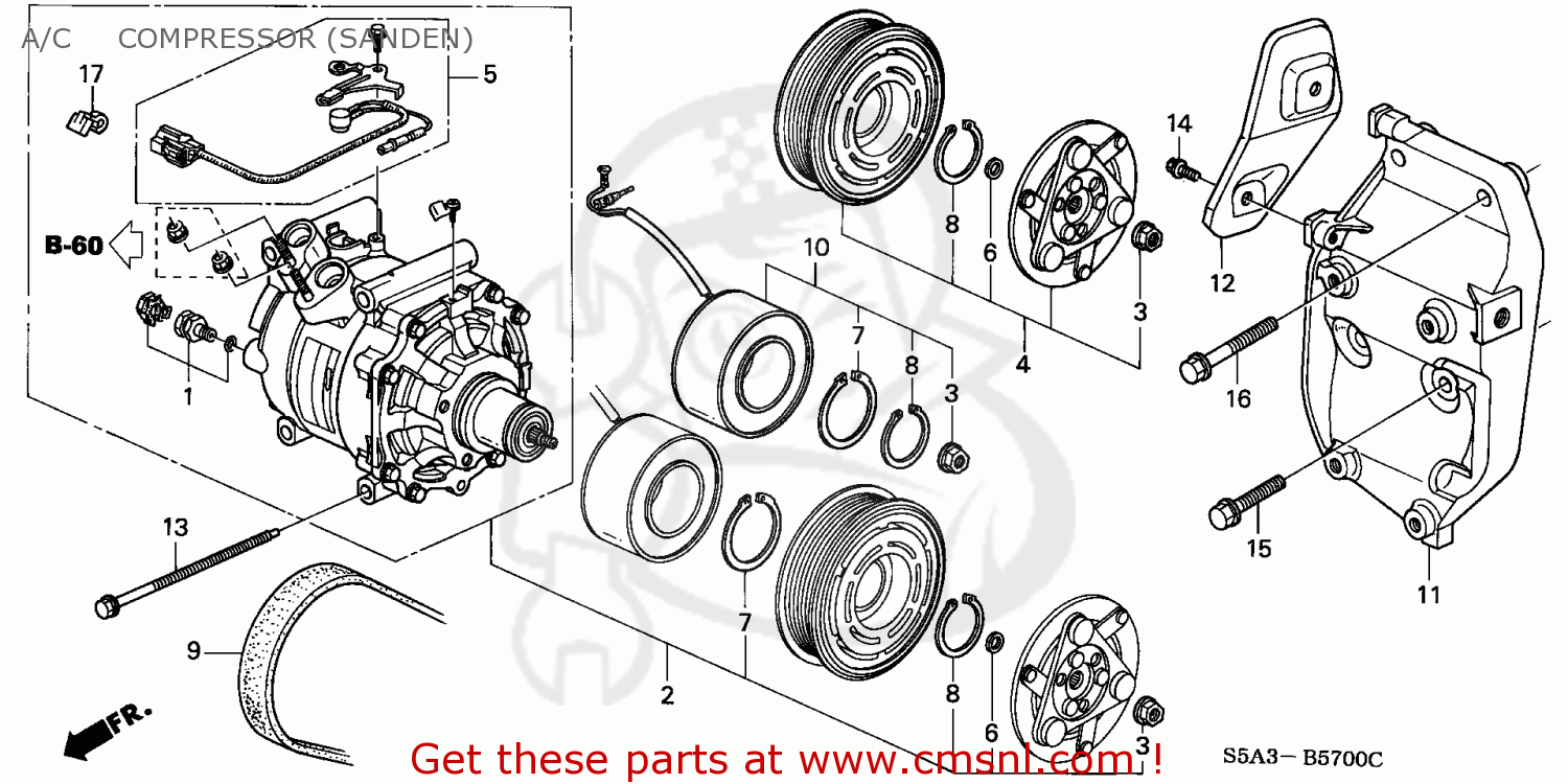Honda CIVIC 2002 (2) 2DR EX (KA) parts lists and schematics