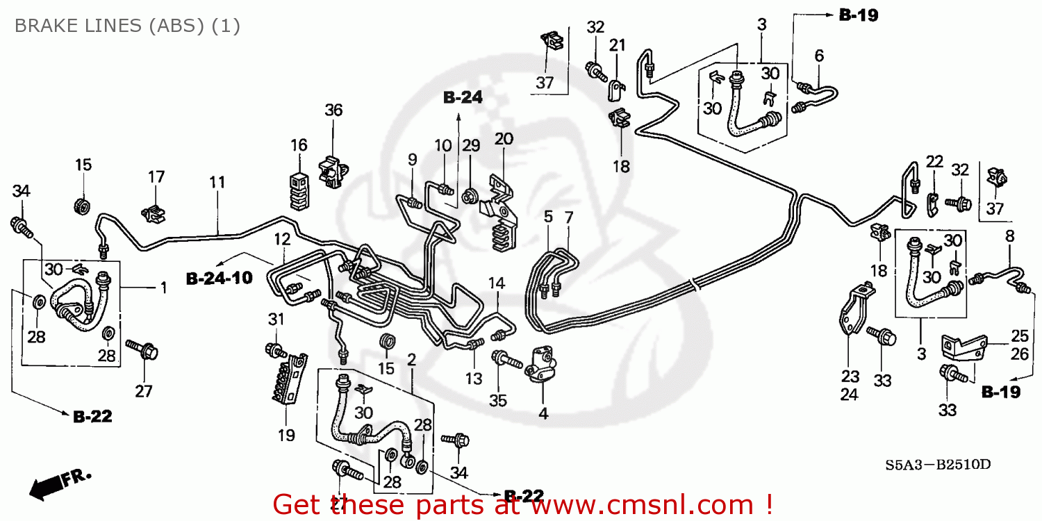 Honda CIVIC 2003 (3) 4DR EX (KA) BRAKE LINES (ABS) - BRAKE LINES (ABS ...