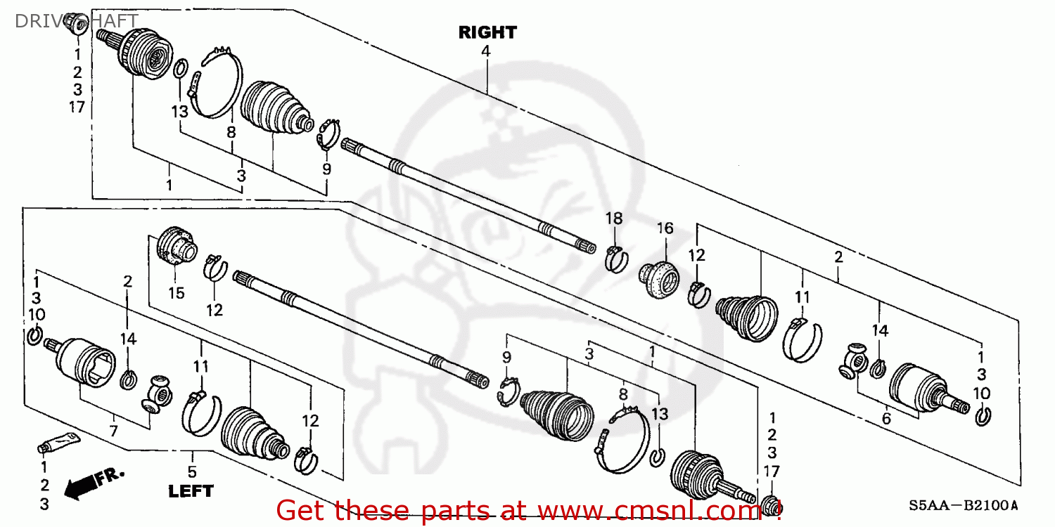 Honda Honda CIVIC 2004 (4) 4DR EX (KA) parts lists and schematics