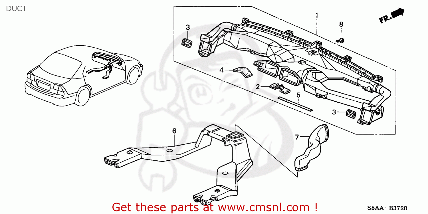 Honda Honda CIVIC 2004 (4) 4DR EX (KA) parts lists and schematics