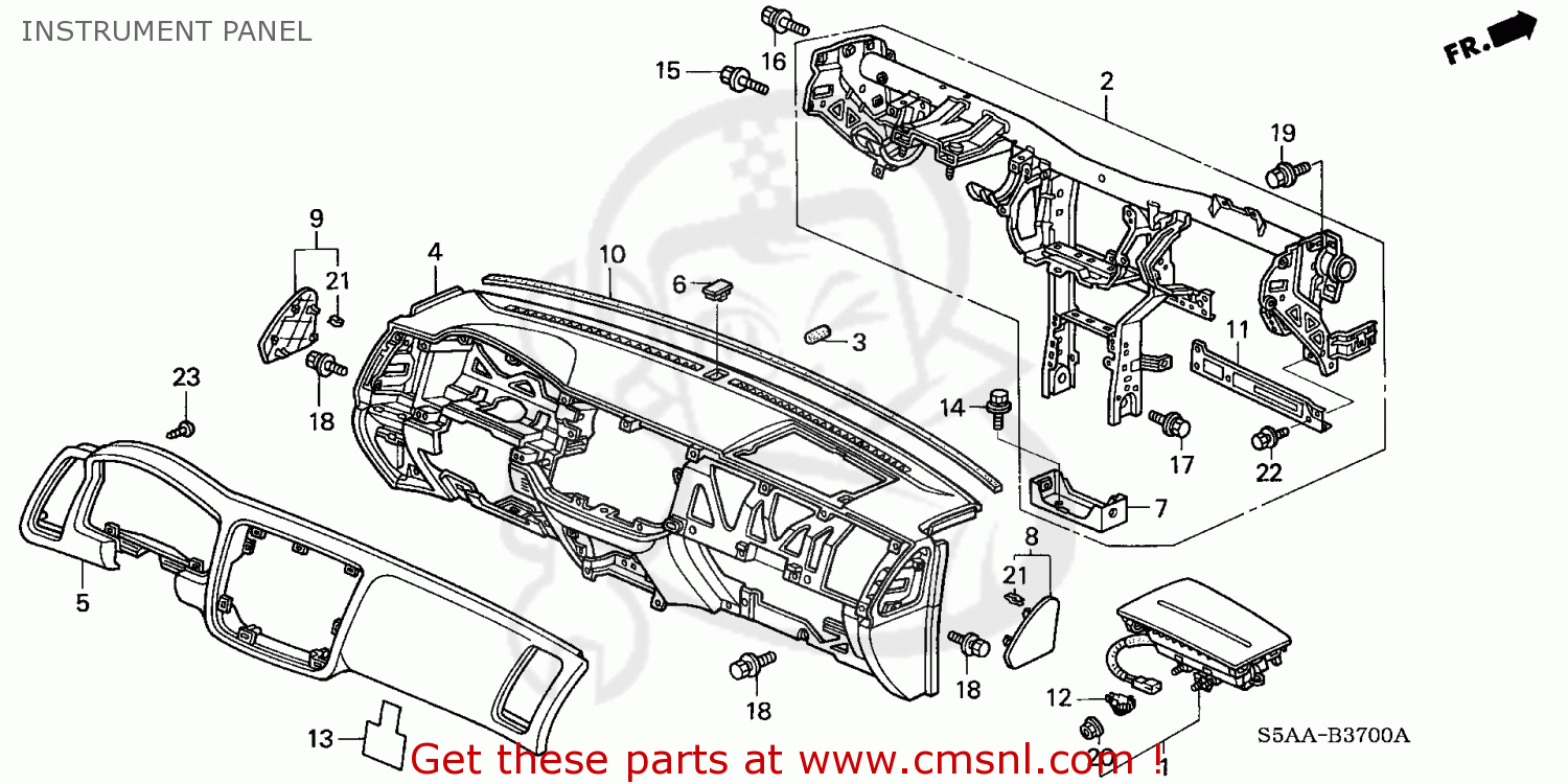 INSTRUMENT PANEL - CIVIC 2004 (4) 4DR EX SIDE SRS (KA)
