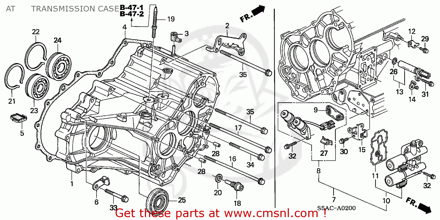 Honda CIVIC 2005 (5) 4DR EX SIDE SRS (KA) AT TRANSMISSION CASE buy AT