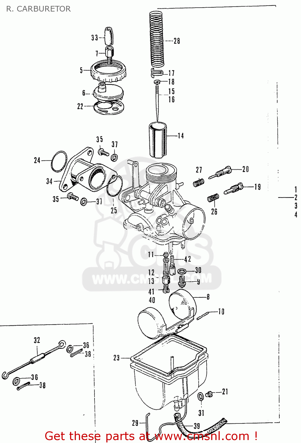 Honda Cl125 K3 General Export R. Carburetor - Buy R. Carburetor Spares 