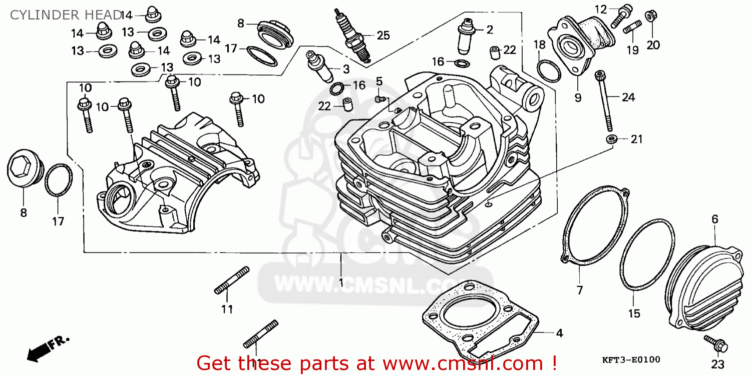 Honda CLR125 CITYFLY 1998 (W) GERMANY CYLINDER HEAD - buy CYLINDER HEAD ...