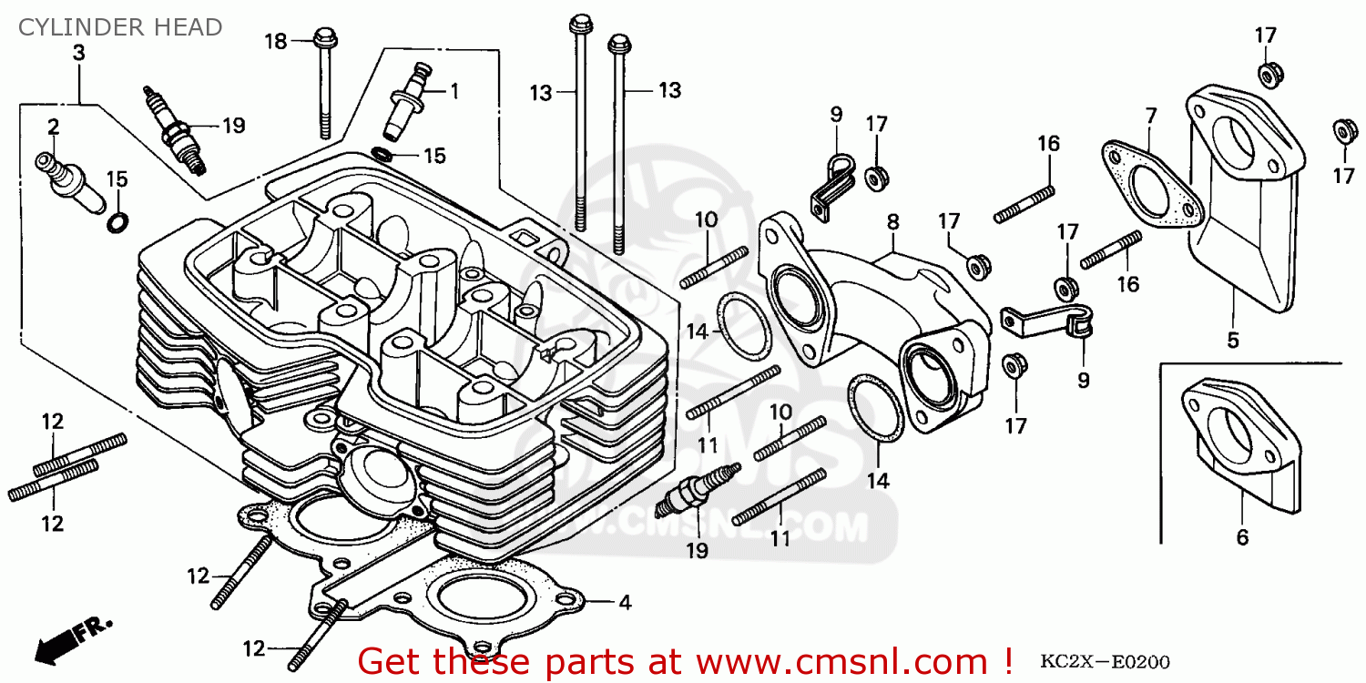 Honda CM125C CUSTOM 1999 (X) FRANCE / KPH CYLINDER HEAD - buy CYLINDER ...