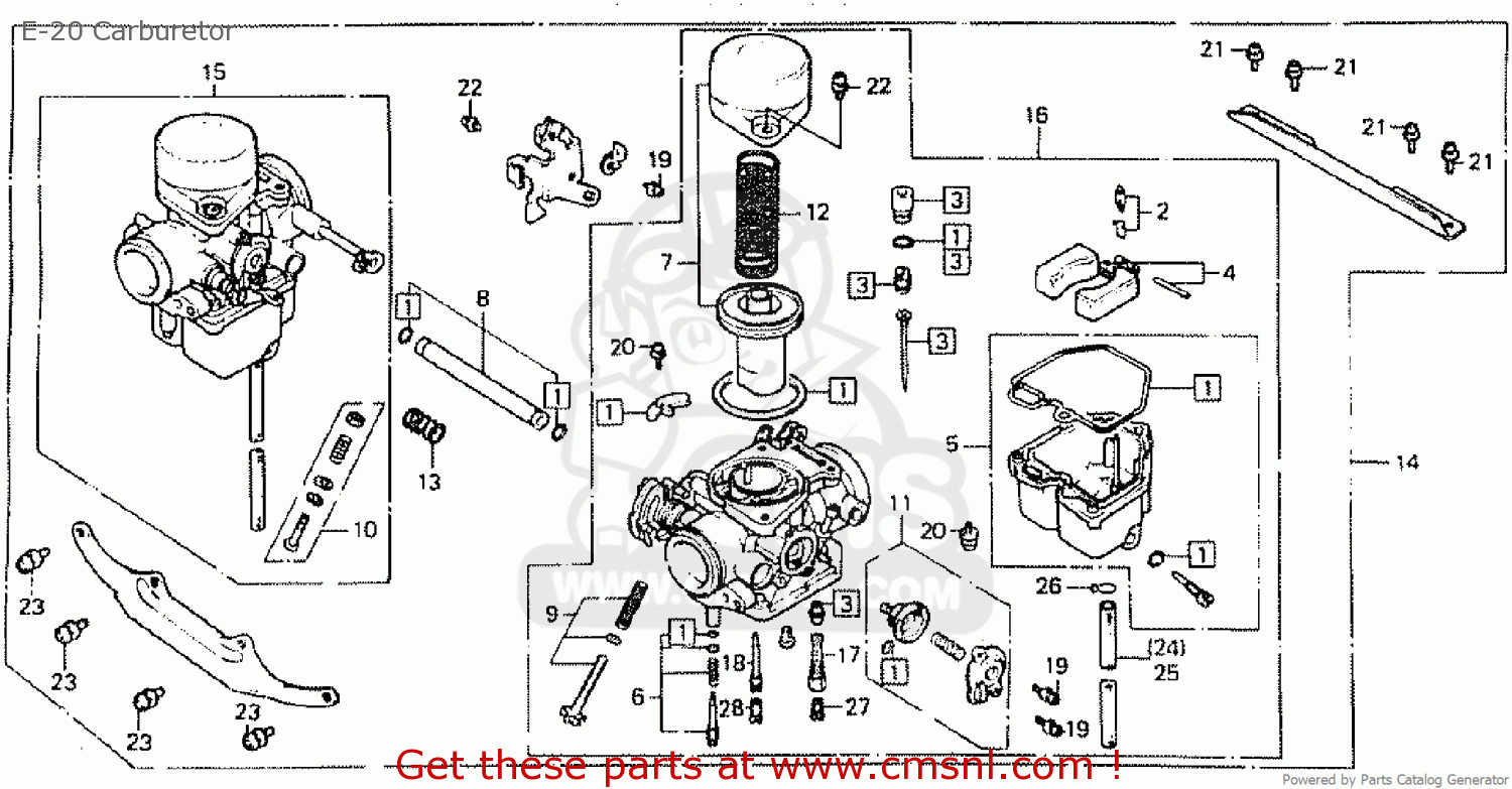 Honda CM400T 1979 (Z) CANADA E-20 Carburetor - buy E-20 Carburetor ...