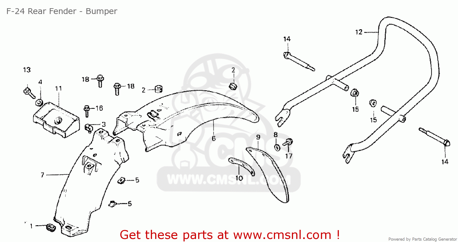 Honda CM400T 1980 (A) CANADA F24 Rear Fender Bumper buy F24 Rear