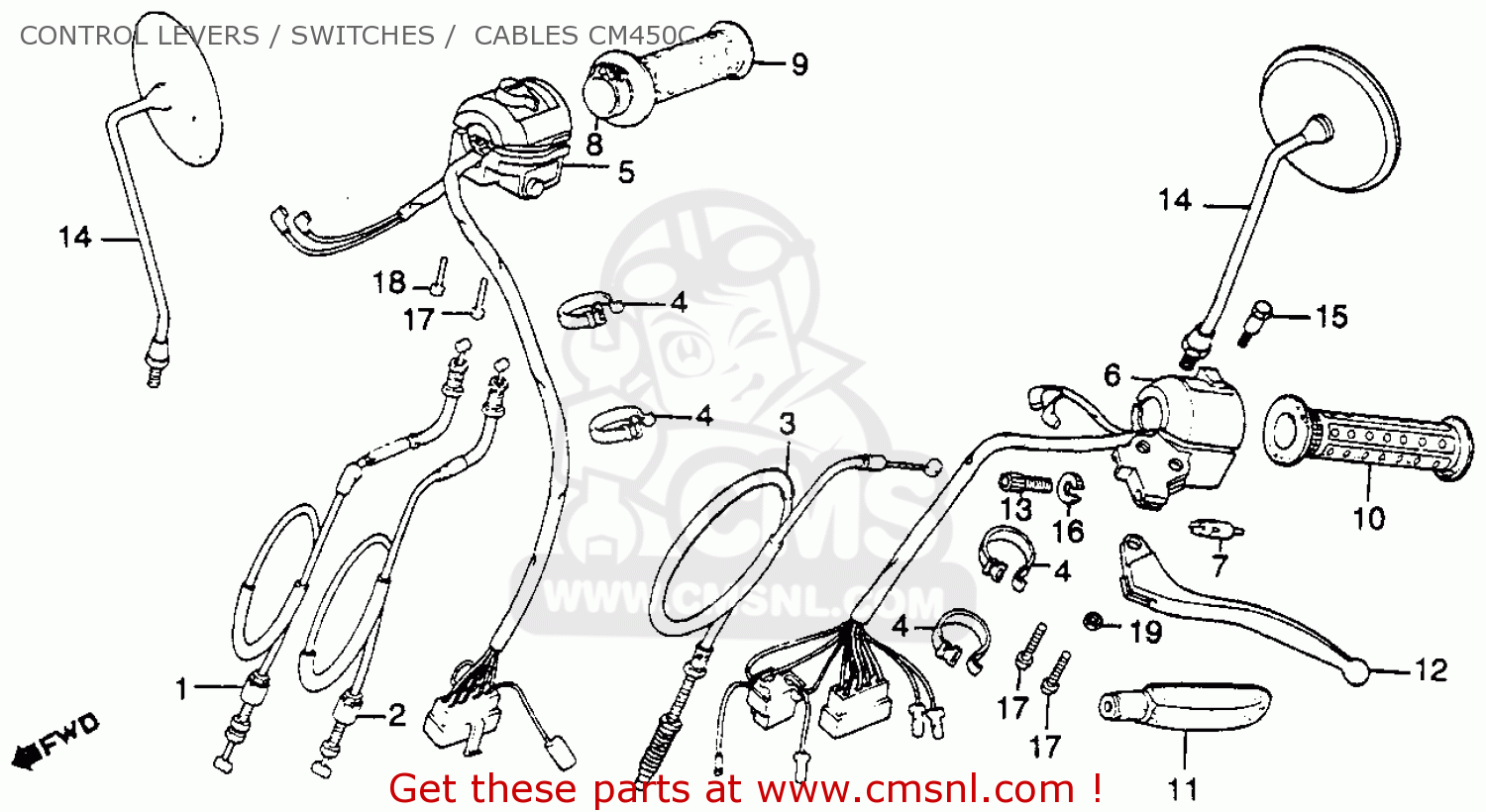 Honda CM450C 1982 (C) CUSTOM USA parts lists and schematics