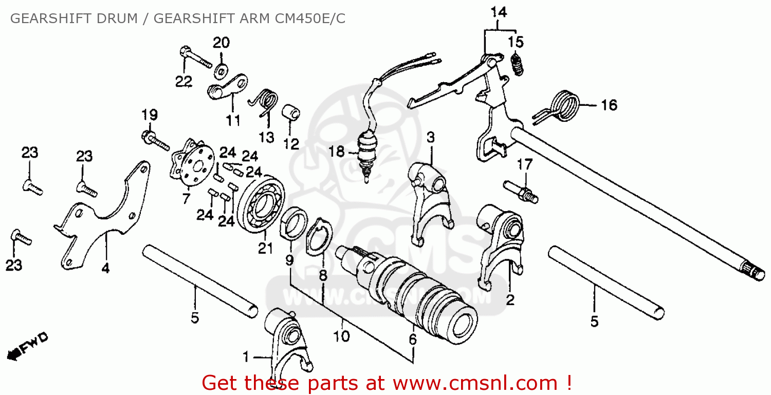 Honda CM450C 1982 (C) CUSTOM USA GEARSHIFT DRUM / GEARSHIFT ARM CM450E ...