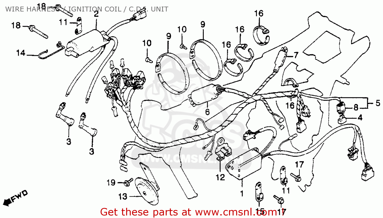 Honda CM450C 1982 (C) CUSTOM USA WIRE HARNESS / IGNITION COIL / C.D.I ...