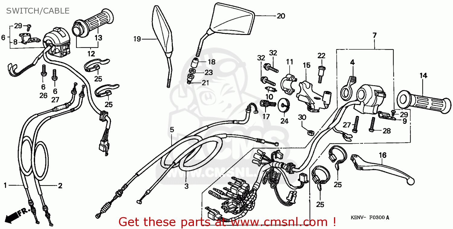 Honda Cmx250c Rebel 1997 (v) France   Cmf Kph Switch Cable - Buy Switch 