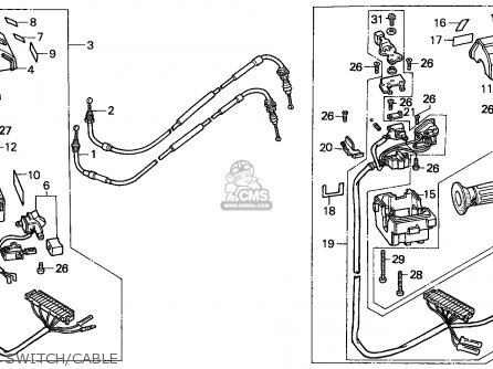 Honda CN250 HELIX 1988 (J) ITALY KPH parts lists and schematics