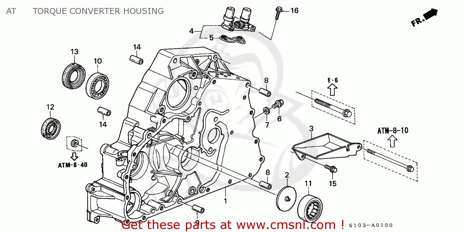 Honda CRV 1998 (W) 5DR LX 4WD (KA,KL) AT TORQUE CONVERTER HOUSING