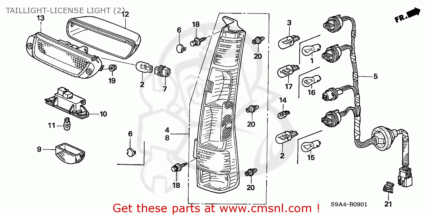 Honda CR-V 2005 (5) 5DR EX (KA) TAILLIGHT-LICENSE LIGHT - buy  