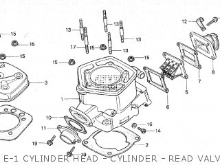 E-1 CYLINDER HEAD - CYLINDER - READ VALVE (CR125RB) - CR125R 1981 (B)