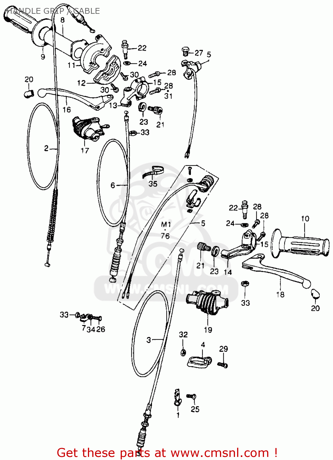 Honda CR250M ELSINORE 1976 USA parts lists and schematics