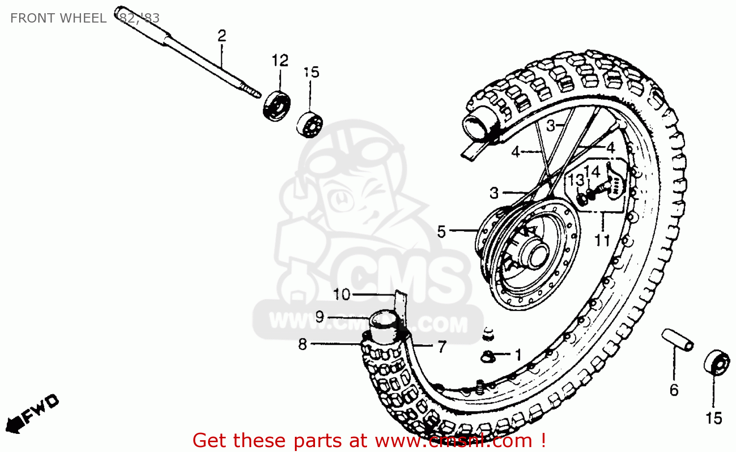 Honda CR250R ELSINORE 1982 (C) USA parts lists and schematics