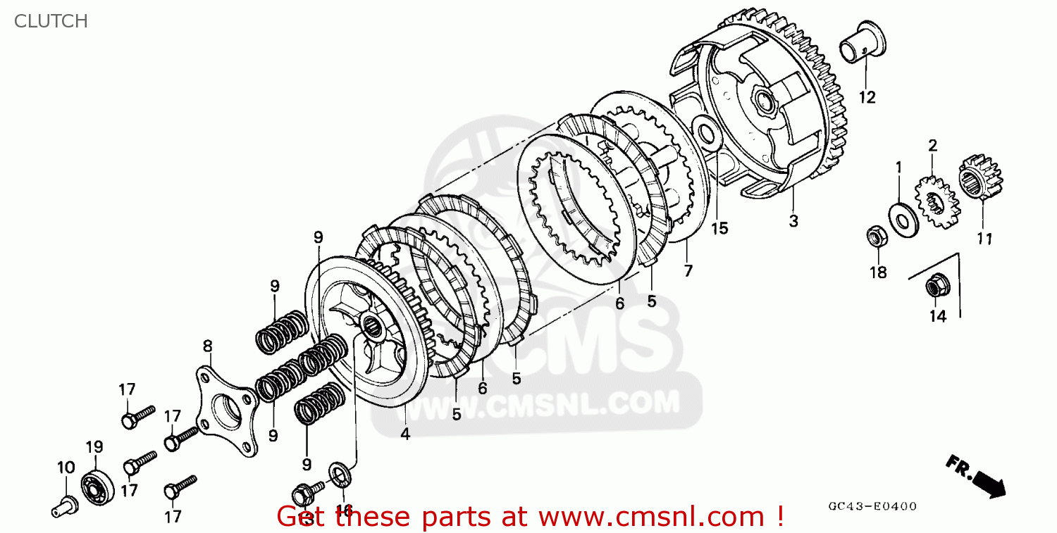 Honda CR80R 1986 (G) AUSTRALIA CLUTCH - buy CLUTCH spares online