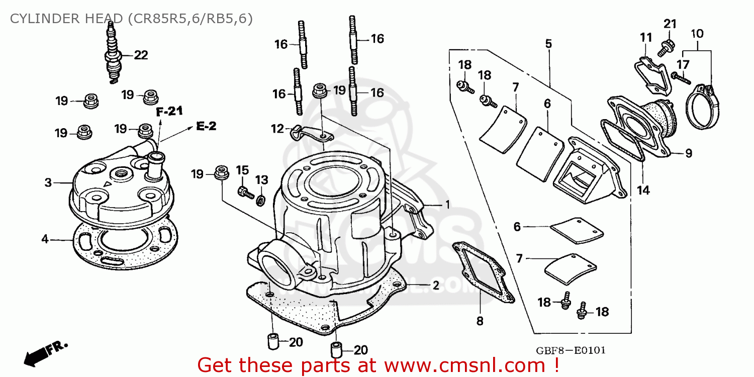 CYLINDER HEAD (CR85R5,6/RB5,6) CR85RB 2006 (6) AUSTRALIA / T19