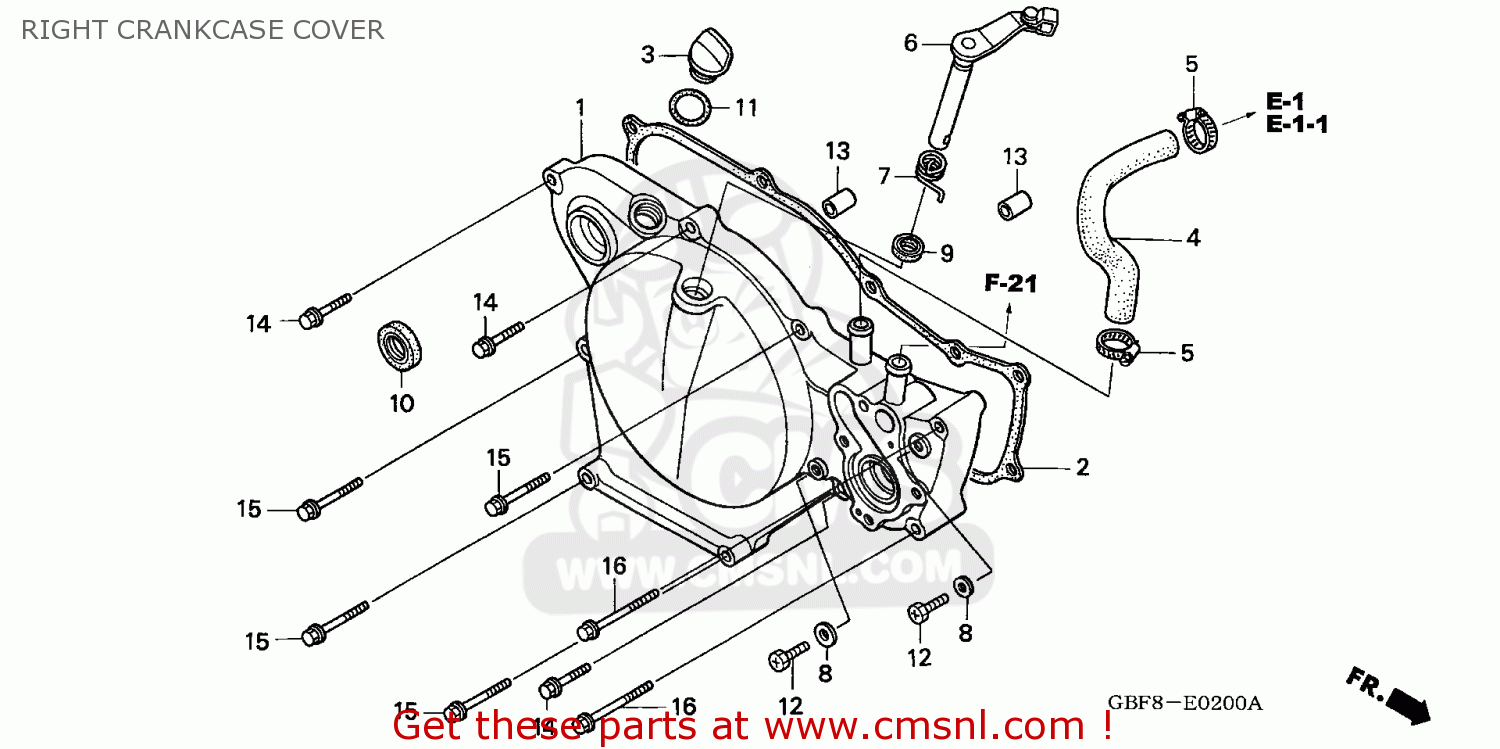 RIGHT CRANKCASE COVER CR85RB 2006 (6) AUSTRALIA / T19