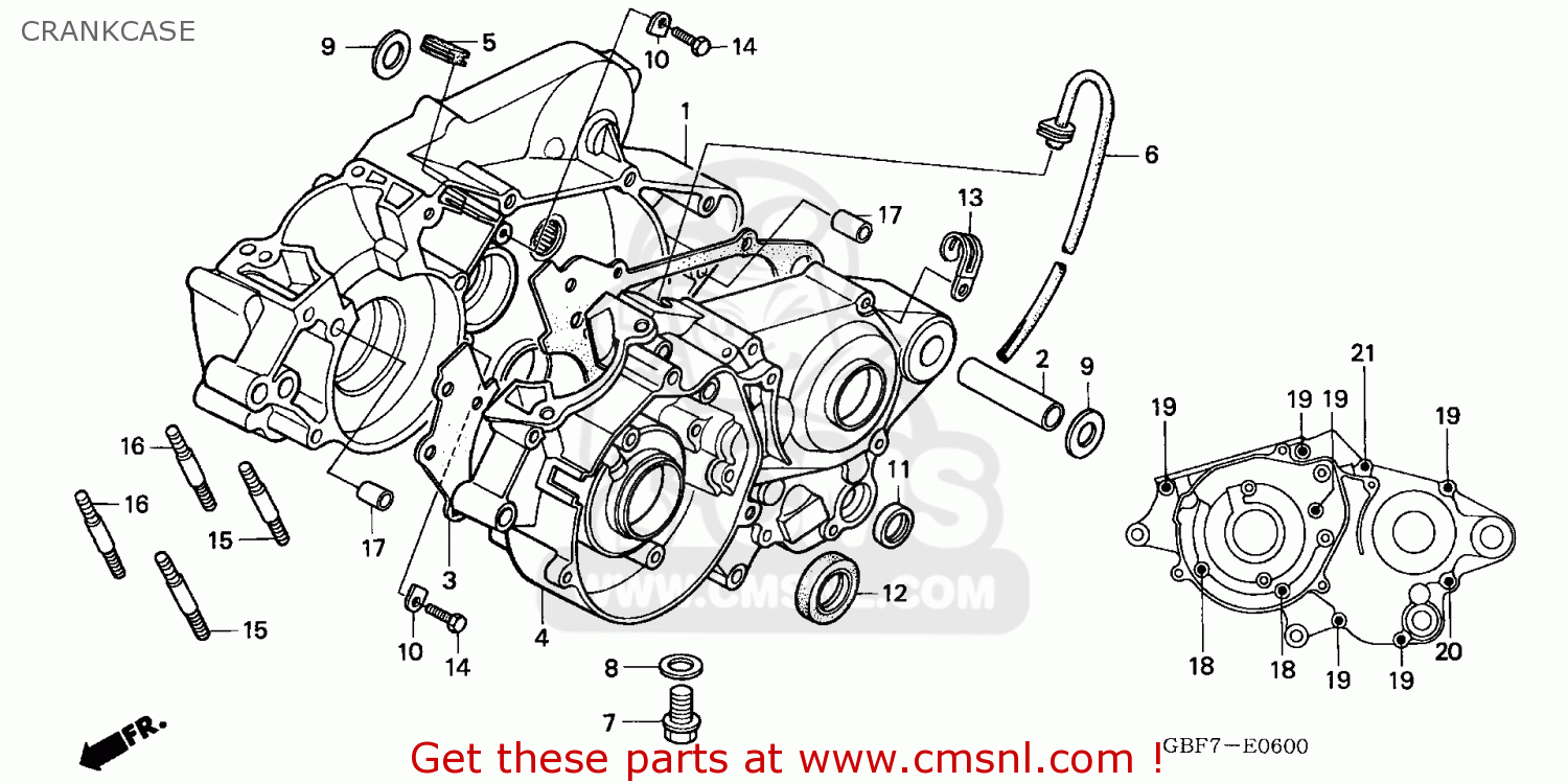 CRANKCASE CR85RB 2006 (6) AUSTRALIA / T19