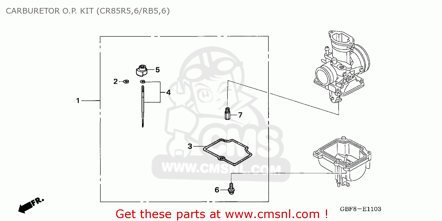 CARBURETOR O.P. KIT (CR85R5,6/RB5,6) CR85RB 2006 (6) AUSTRALIA / T19