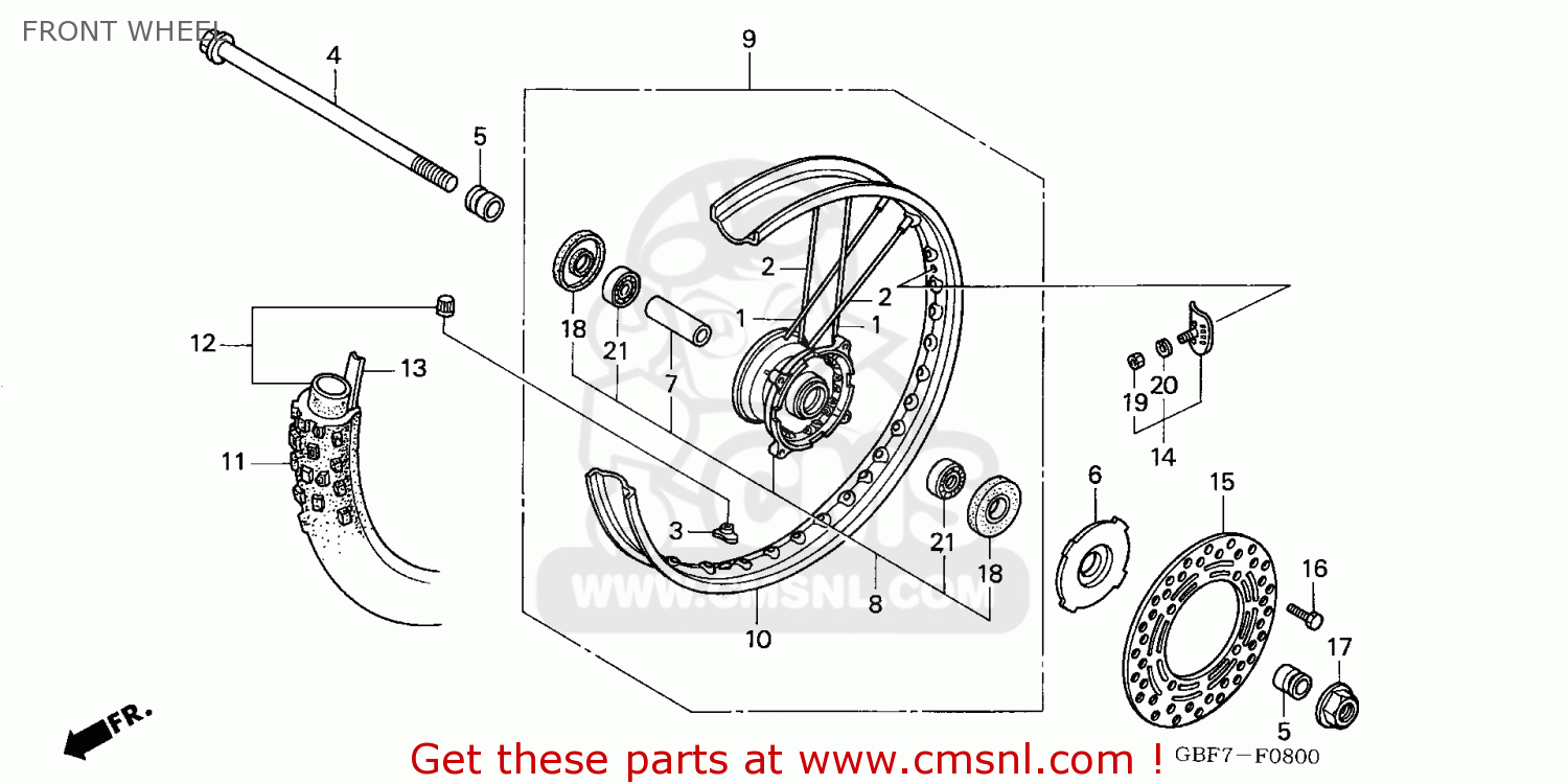 FRONT WHEEL CR85RB 2006 (6) AUSTRALIA / T19