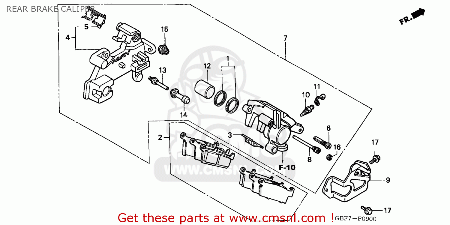 REAR BRAKE CALIPER CR85RB 2006 (6) AUSTRALIA / T19