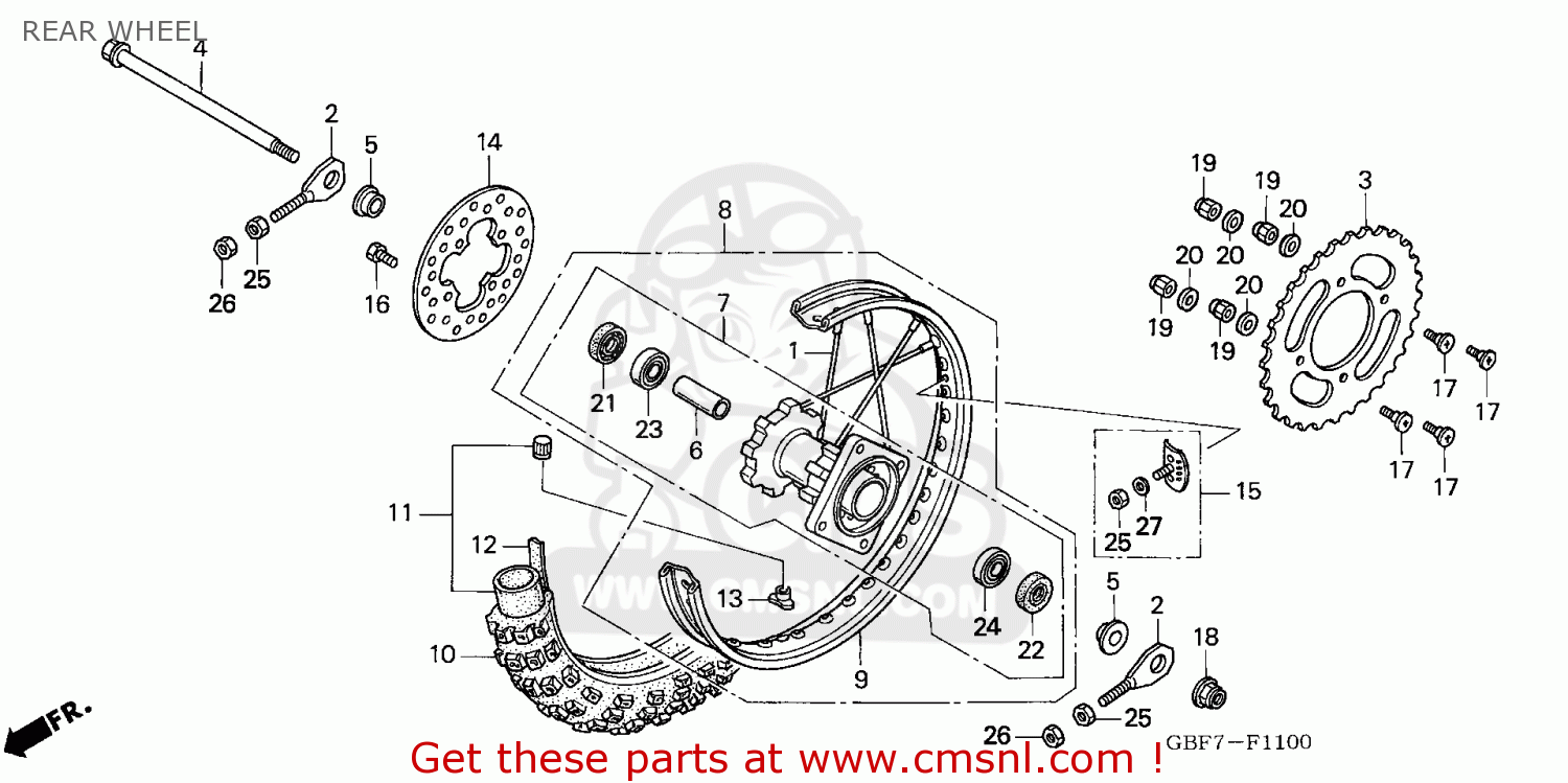 REAR WHEEL CR85RB 2006 (6) AUSTRALIA / T19