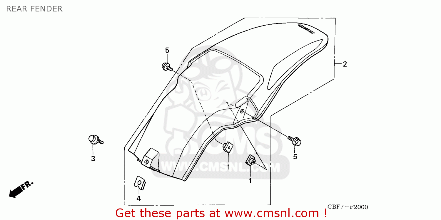 REAR FENDER CR85RB 2006 (6) AUSTRALIA / T19
