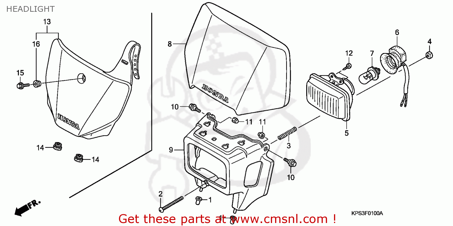 Honda CRF230F 2004 (4) AUSTRALIA HEADLIGHT - buy HEADLIGHT spares online